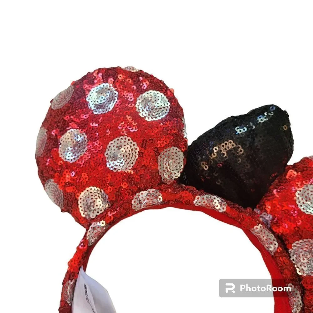 Minnie Mouse sequined and polka-dot headband in hard to find color combo